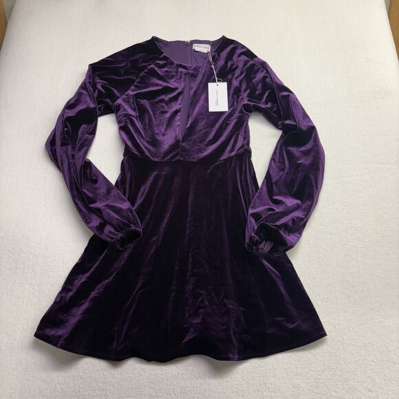 Lovers + Friends Nettie Velvet Purple Mini Dress, Size S - Picture 1 of 9